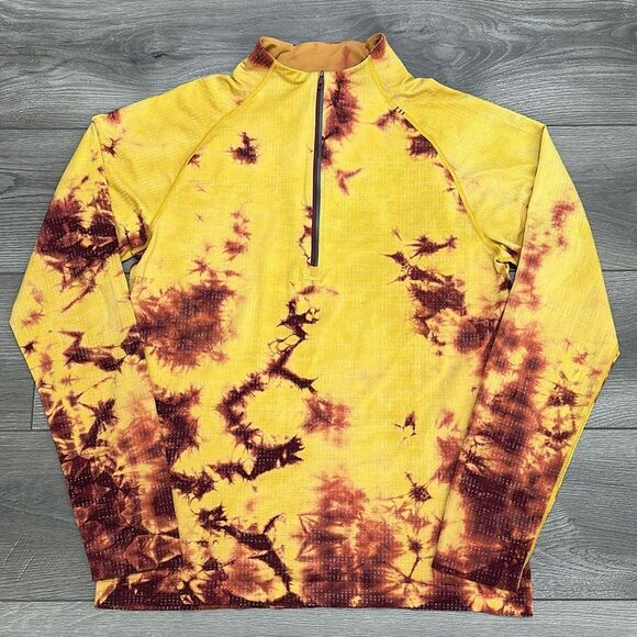 Lululemon Metal Vent Tech Half-Zip 2.0 Marble Dye Soliel Yellow Size Medium - Picture 1 of 12